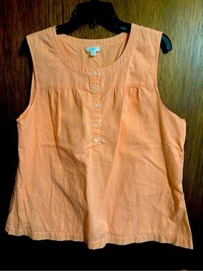 J. Jill Peach Button-Front Cotton Camisole